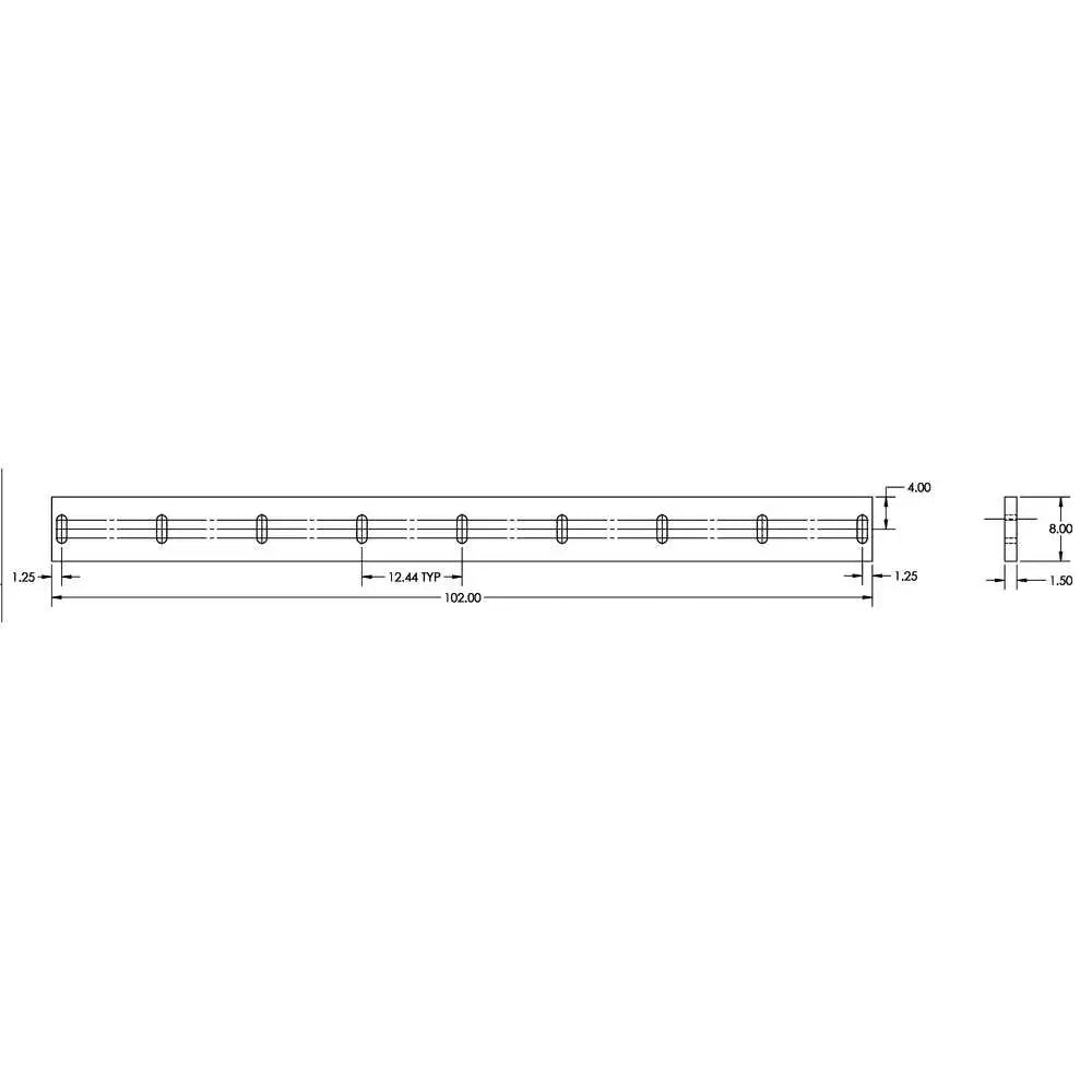 Meyer C-8.5 1.5x8x102 Cutting Edge – .5" Rubber