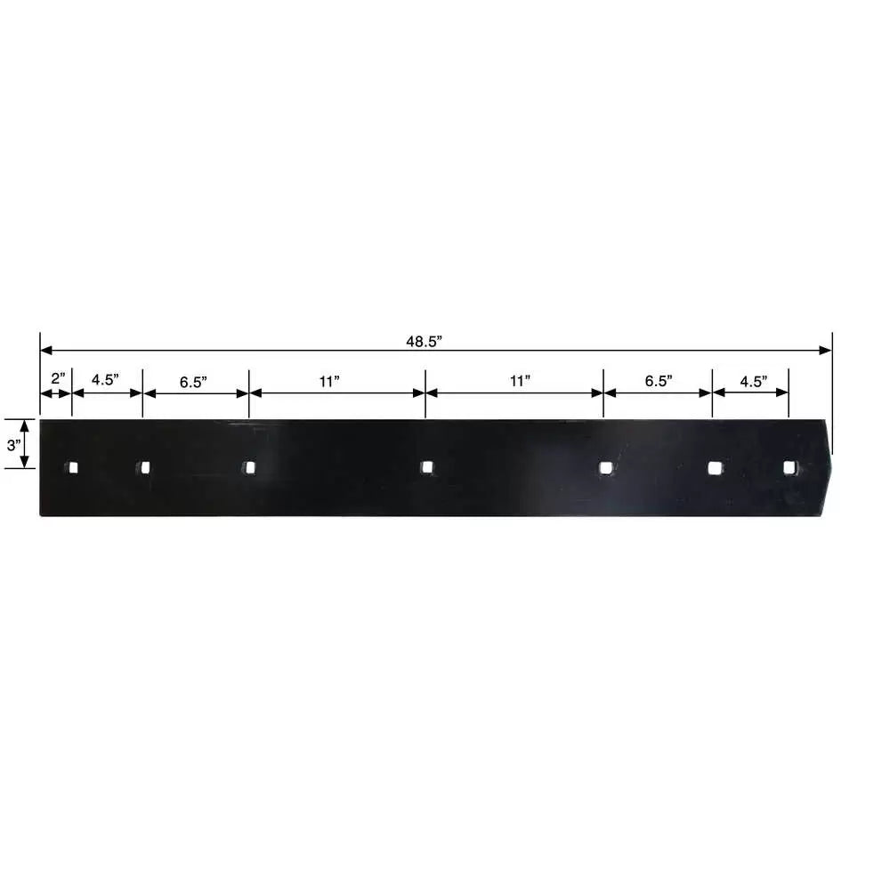 Meyer B52067 1/2x6x48 V-Plow Cutting Edge dimensions and mounting hole pattern