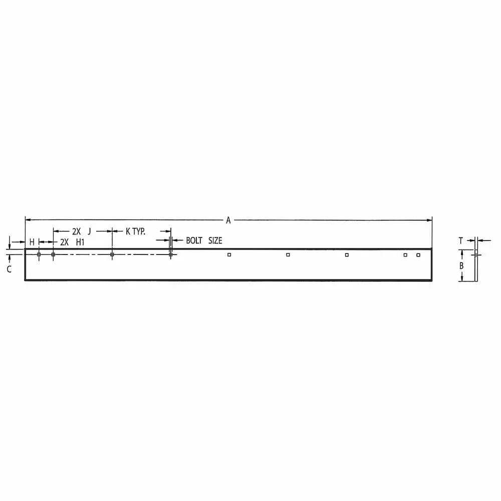 Western Poly Pro 49312 3/8x6x90 Cutting Edge – High Carbon Steel
