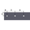 Curtis Sno-Pro 1TBP49A 3/8x6x90 Center Cutting Edge – High Carbon Steel Center Punch dimensions and mounting hole pattern