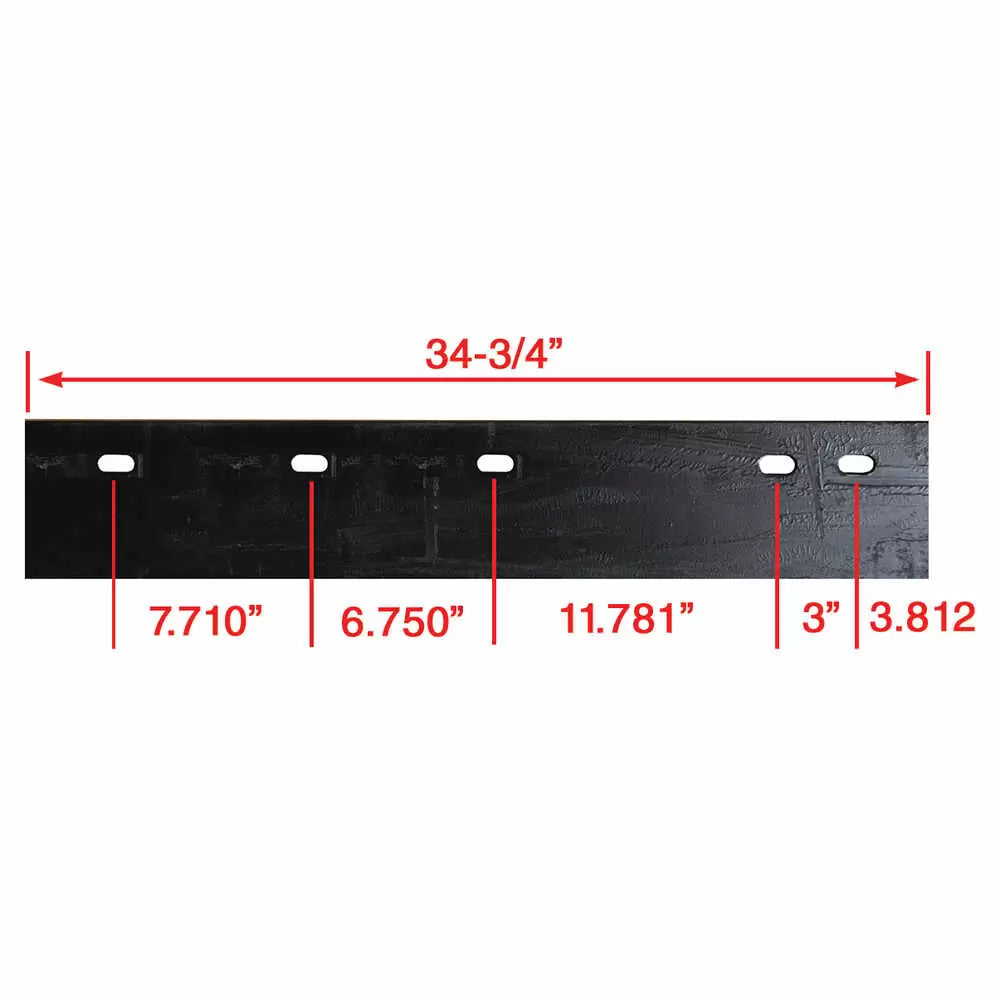 Western MVP3 V-Plow Cutting Edge dimensions and mounting hole pattern