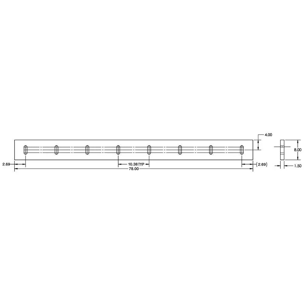 Meyer ST-78 1.5x8x78 Cutting Edge – .5" Rubber