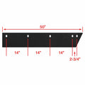 Western MVP 28407 1/2x6x25 V-Plow Cutting Edge – High Carbon Steel Top Punch with Hardware dimensions and mounting hole pattern
